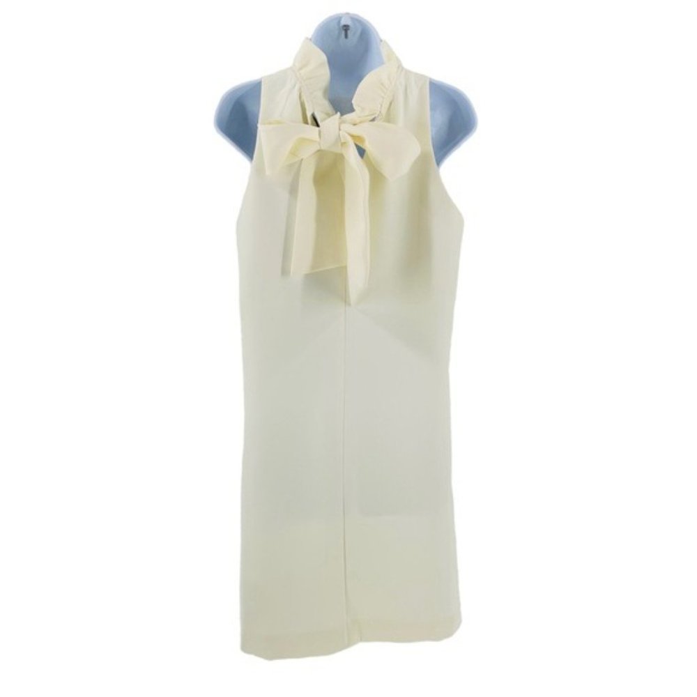 Tuckernuck Ivory Blythe Bow Ruffle Sleeveless Preppy Mini Dress Size L - Picture 7 of 12